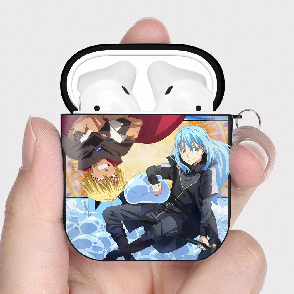 （画像用） 転スラ Regarding Reincarnated to Slime AirPods 第2世代保護ケース ハードシェル ブラック 耐衝撃・防指紋・カラビナ付き