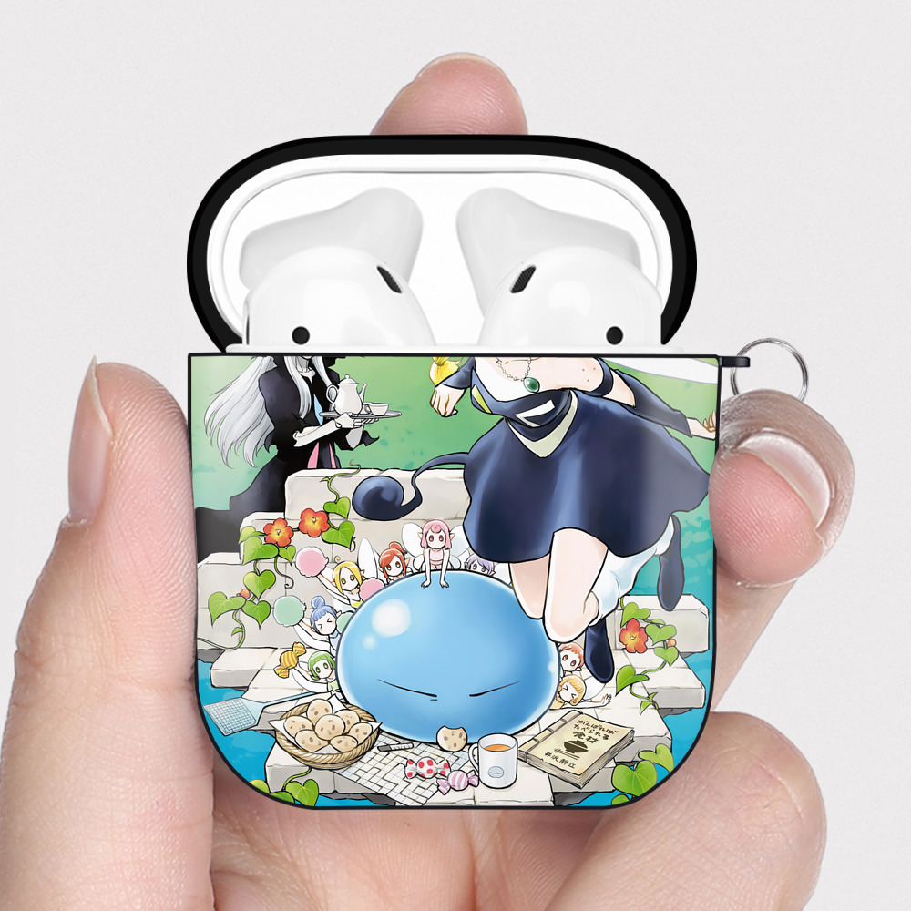 （画像用） 転スラ Regarding Reincarnated to Slime AirPods 第2世代保護ケース ハードシェル ブラック 耐衝撃・防指紋・カラビナ付き