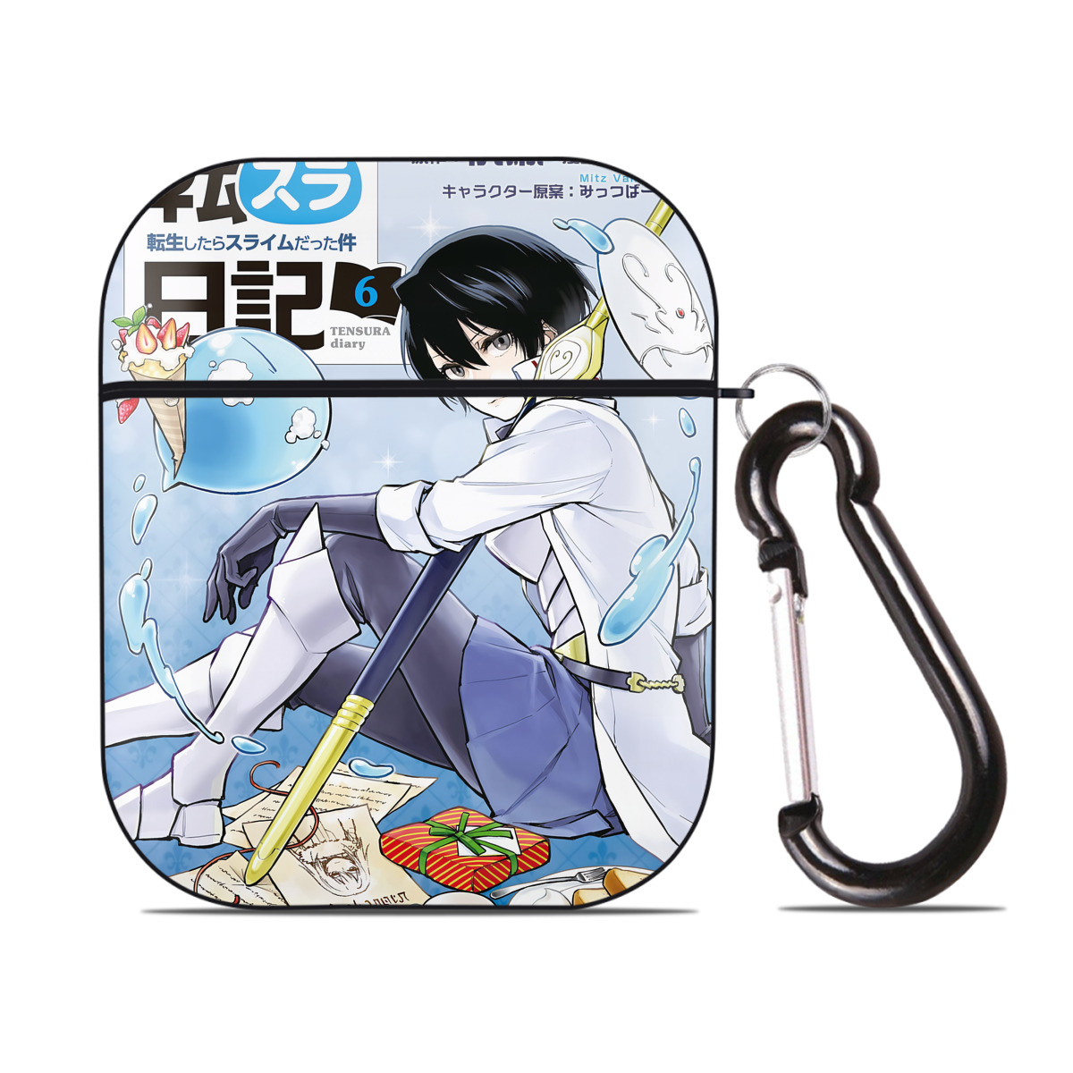 （画像用） 転スラ Regarding Reincarnated to Slime AirPods 第2世代保護ケース ハードシェル ブラック 耐衝撃・防指紋・カラビナ付き
