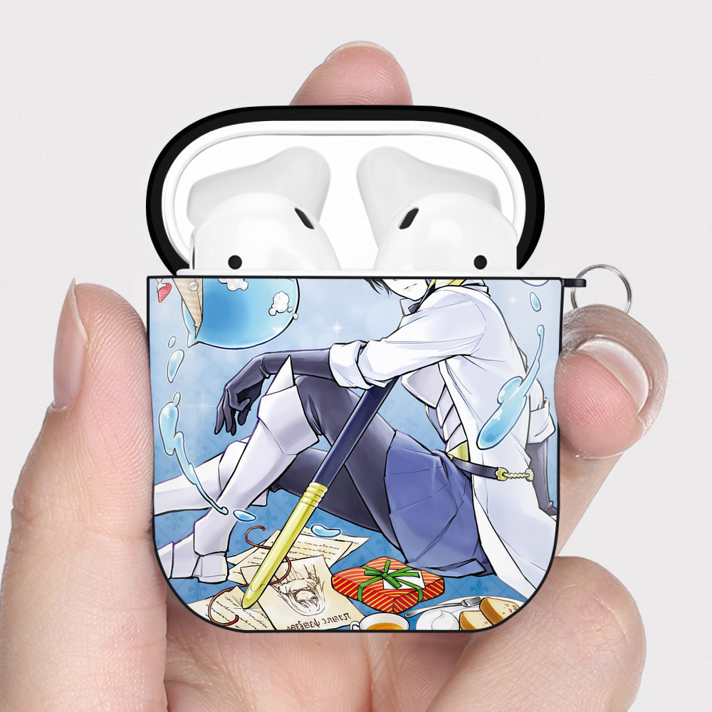 （画像用） 転スラ Regarding Reincarnated to Slime AirPods 第2世代保護ケース ハードシェル ブラック 耐衝撃・防指紋・カラビナ付き