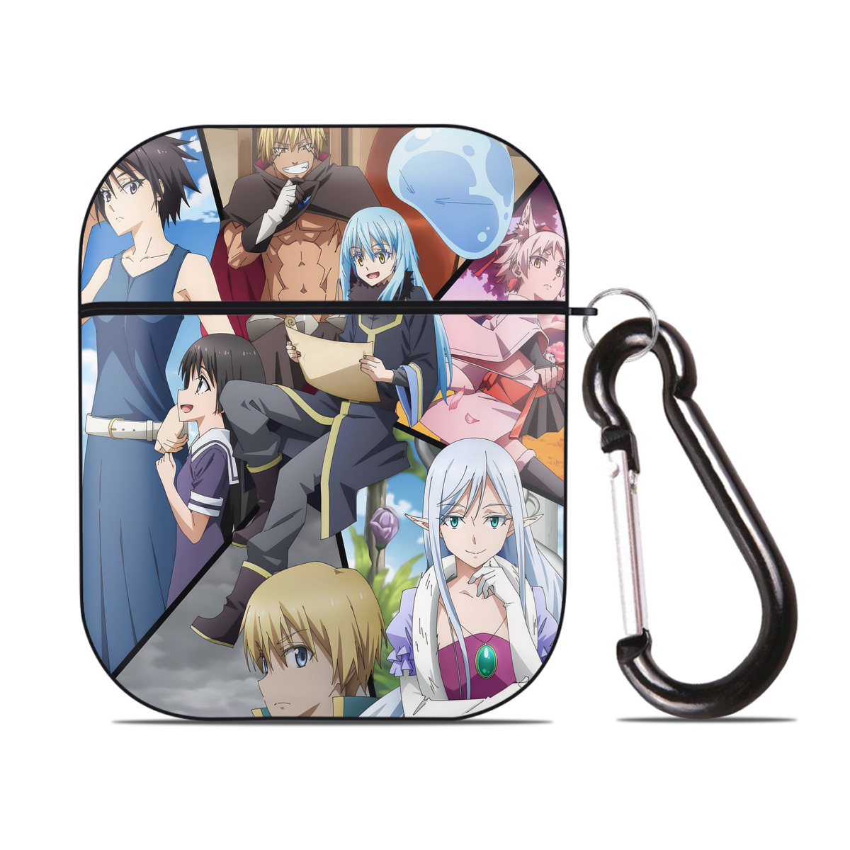 （画像用） 転スラ Regarding Reincarnated to Slime AirPods 第2世代保護ケース ハードシェル ブラック 耐衝撃・防指紋・カラビナ付き