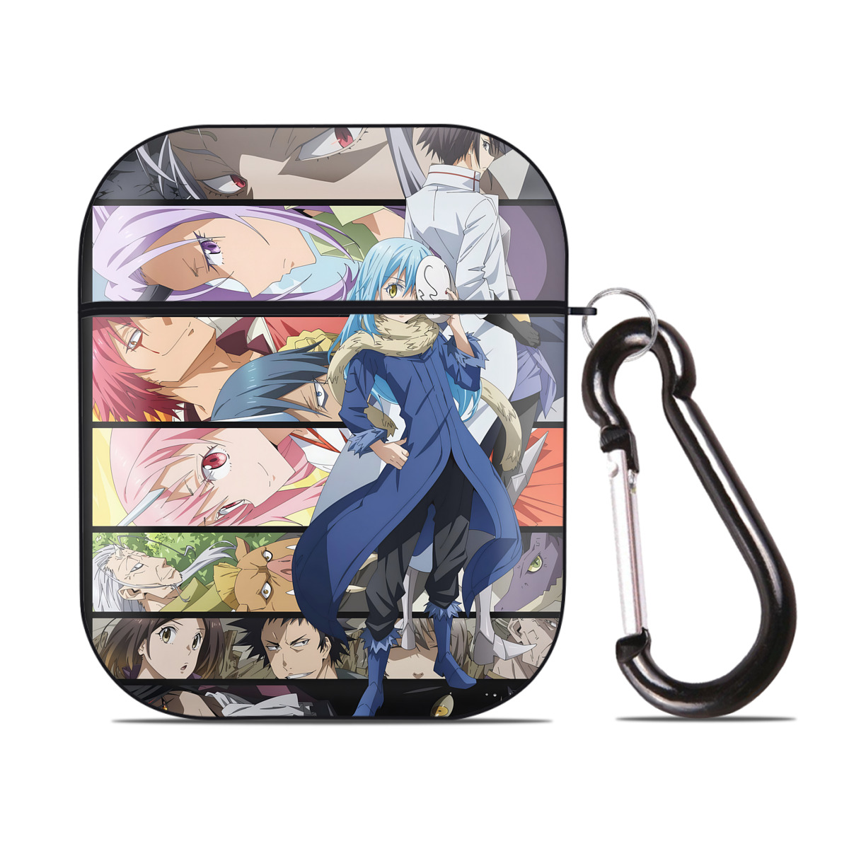 （画像用） 転スラ Regarding Reincarnated to Slime AirPods 第2世代保護ケース ハードシェル ブラック 耐衝撃・防指紋・カラビナ付き