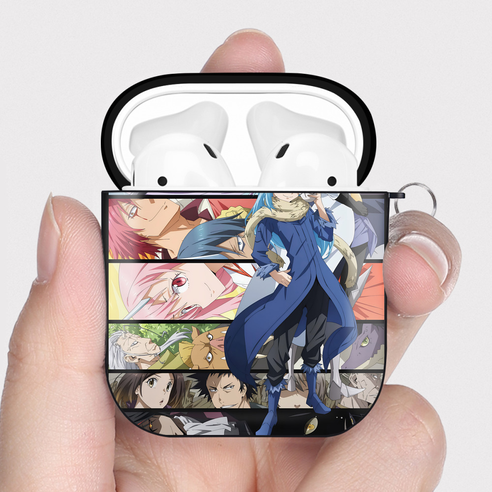 （画像用） 転スラ Regarding Reincarnated to Slime AirPods 第2世代保護ケース ハードシェル ブラック 耐衝撃・防指紋・カラビナ付き