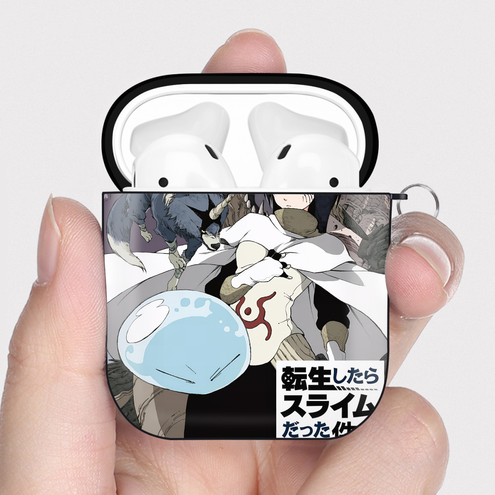（画像用） 転スラ Regarding Reincarnated to Slime AirPods 第2世代保護ケース ハードシェル ブラック 耐衝撃・防指紋・カラビナ付き