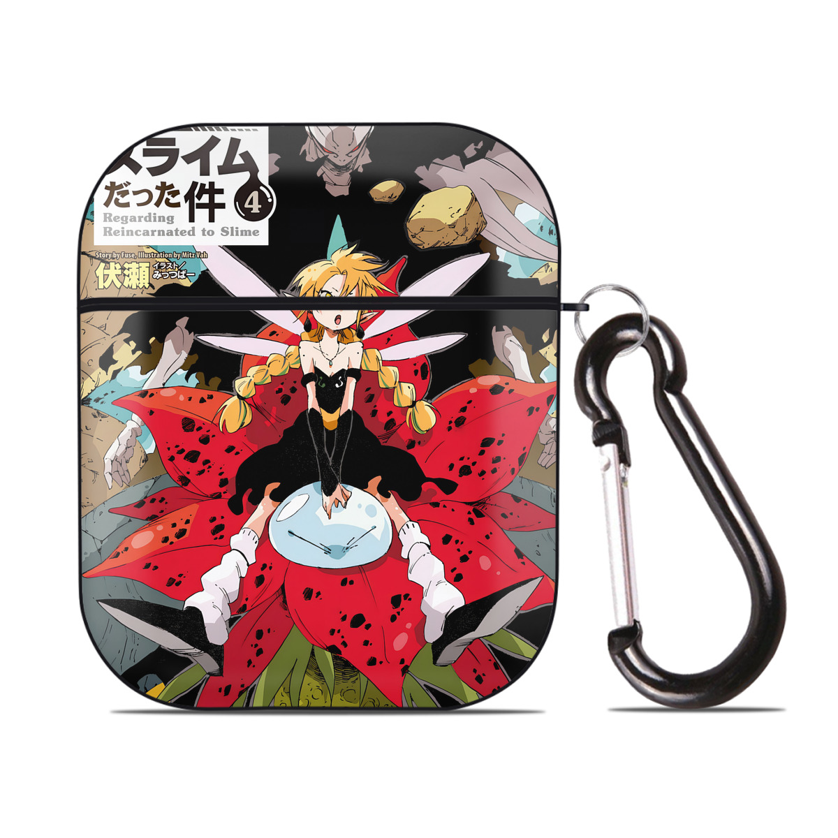 （画像用） 転スラ Regarding Reincarnated to Slime AirPods 第2世代保護ケース ハードシェル ブラック 耐衝撃・防指紋・カラビナ付き