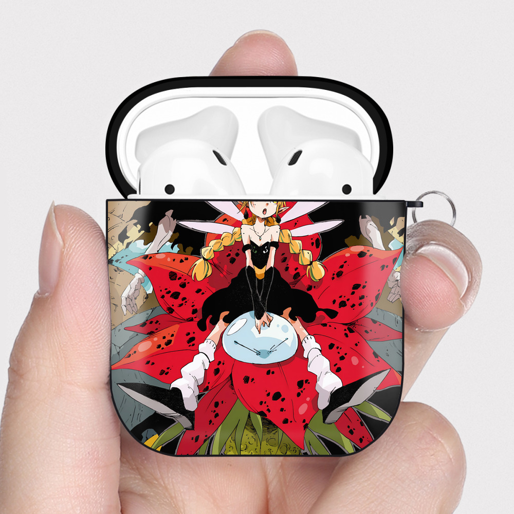（画像用） 転スラ Regarding Reincarnated to Slime AirPods 第2世代保護ケース ハードシェル ブラック 耐衝撃・防指紋・カラビナ付き