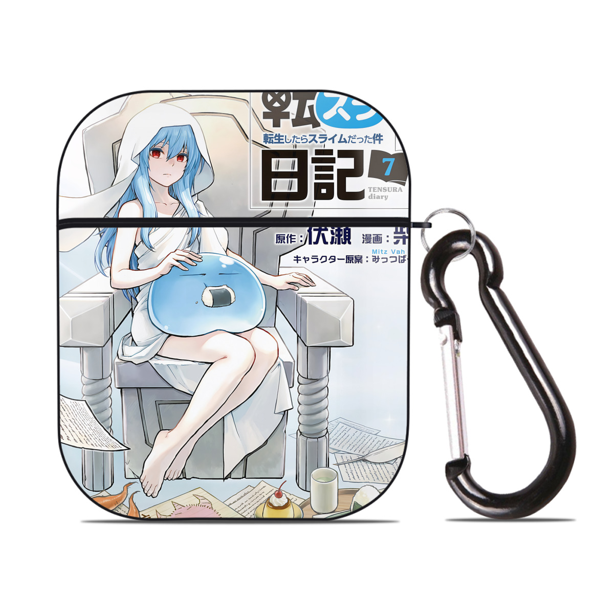 （画像用） 転スラ Regarding Reincarnated to Slime AirPods 第2世代保護ケース ハードシェル ブラック 耐衝撃・防指紋・カラビナ付き