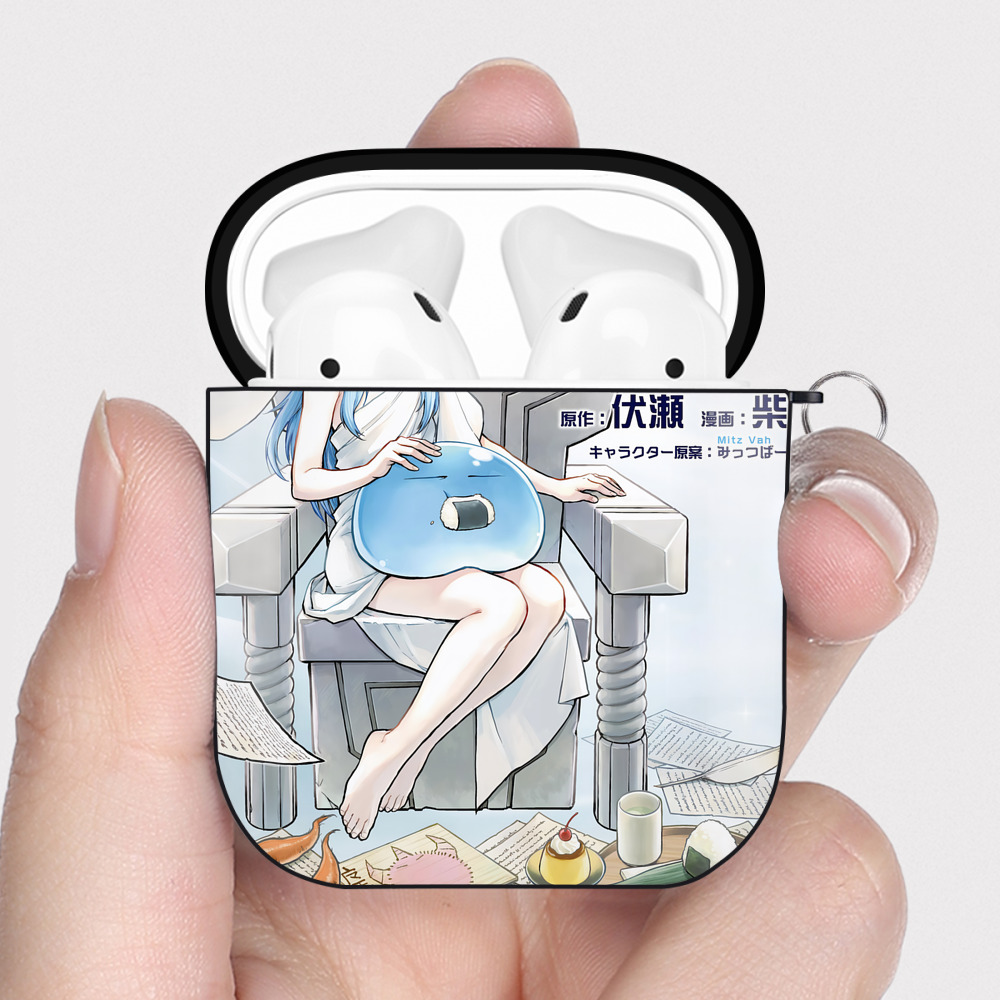 （画像用） 転スラ Regarding Reincarnated to Slime AirPods 第2世代保護ケース ハードシェル ブラック 耐衝撃・防指紋・カラビナ付き