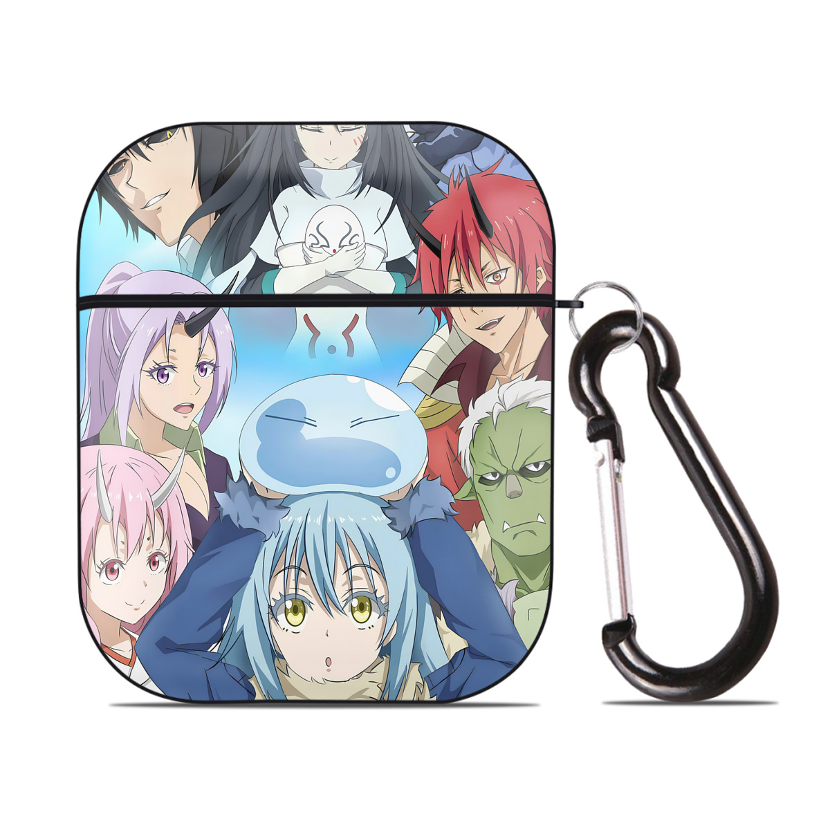 （画像用） 転スラ Regarding Reincarnated to Slime AirPods 第2世代保護ケース ハードシェル ブラック 耐衝撃・防指紋・カラビナ付き