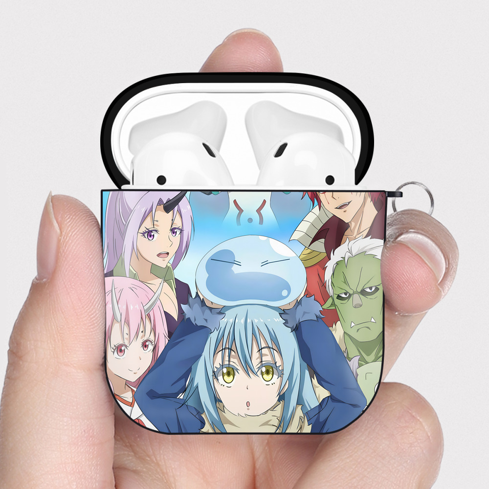 （画像用） 転スラ Regarding Reincarnated to Slime AirPods 第2世代保護ケース ハードシェル ブラック 耐衝撃・防指紋・カラビナ付き