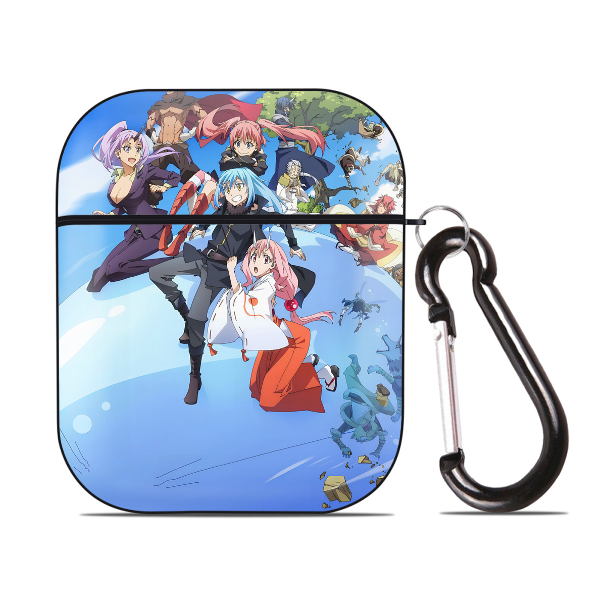 （画像用） 転スラ Regarding Reincarnated to Slime AirPods 第2世代保護ケース ハードシェル ブラック 耐衝撃・防指紋・カラビナ付き