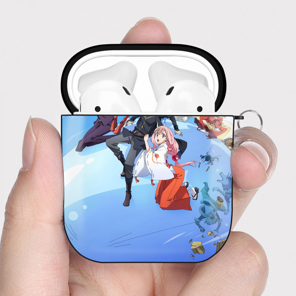 （画像用） 転スラ Regarding Reincarnated to Slime AirPods 第2世代保護ケース ハードシェル ブラック 耐衝撃・防指紋・カラビナ付き