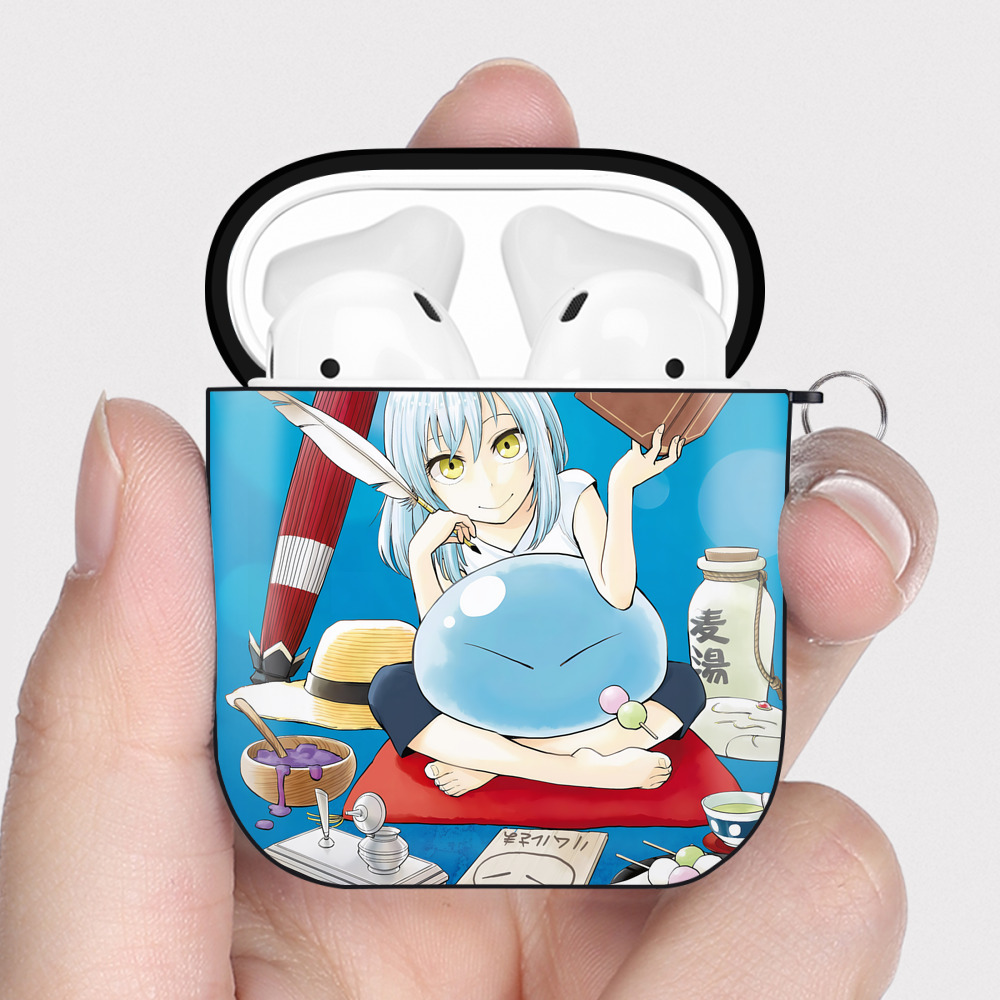 （画像用） 転スラ Regarding Reincarnated to Slime AirPods 第2世代保護ケース ハードシェル ブラック 耐衝撃・防指紋・カラビナ付き