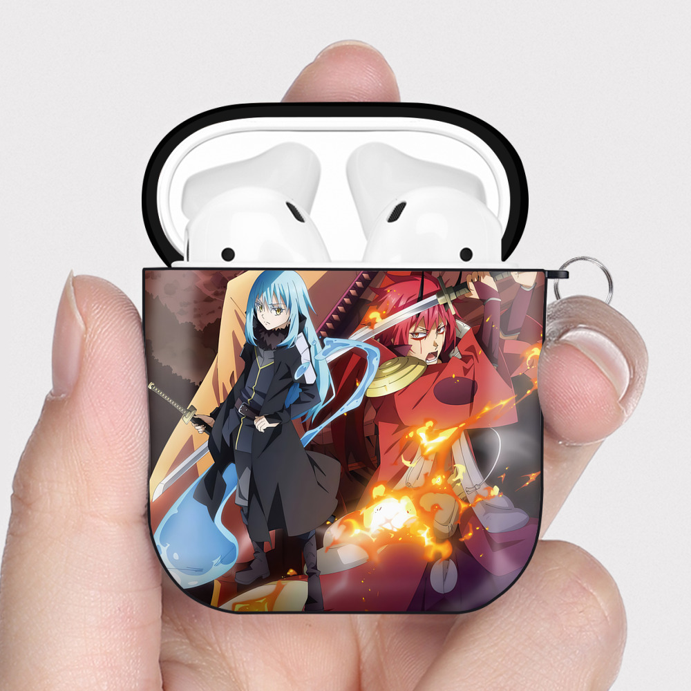 （画像用） 転スラ Regarding Reincarnated to Slime AirPods 第2世代保護ケース ハードシェル ブラック 耐衝撃・防指紋・カラビナ付き