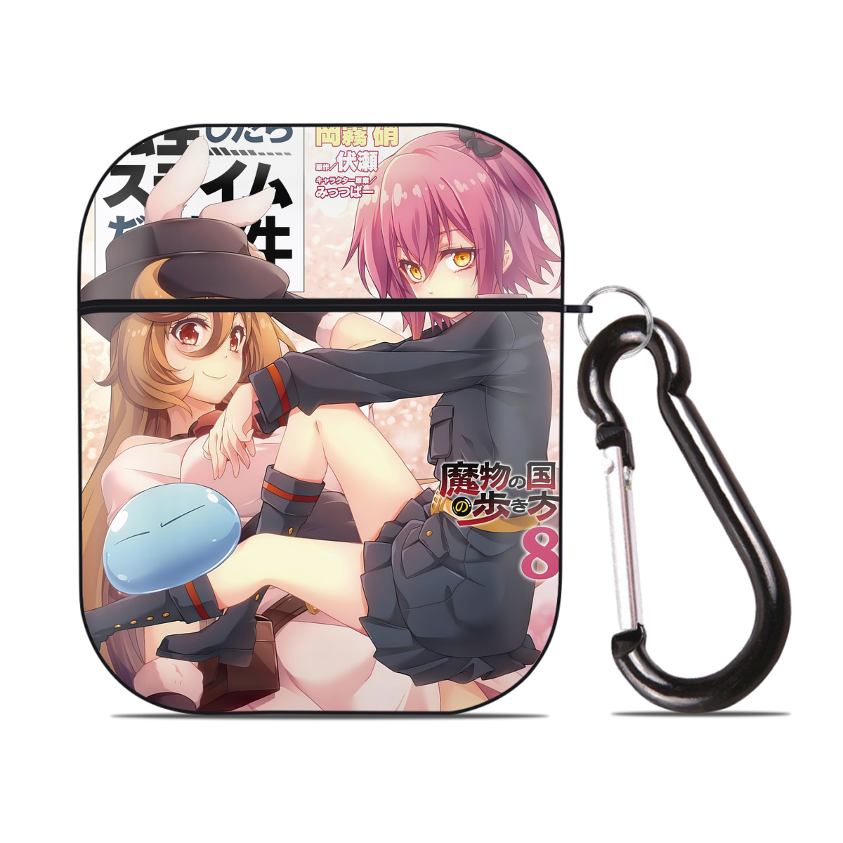 （画像用） 転スラ Regarding Reincarnated to Slime AirPods 第2世代保護ケース ハードシェル ブラック 耐衝撃・防指紋・カラビナ付き