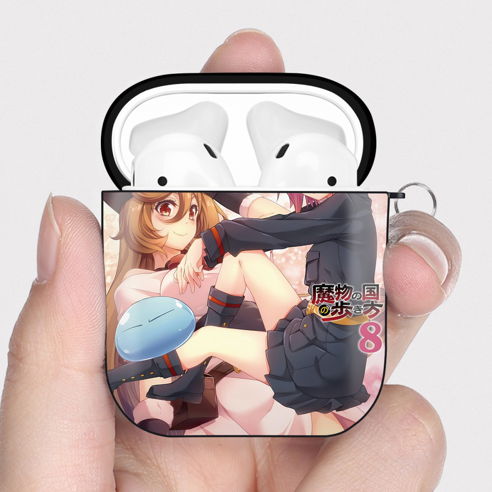 （画像用） 転スラ Regarding Reincarnated to Slime AirPods 第2世代保護ケース ハードシェル ブラック 耐衝撃・防指紋・カラビナ付き