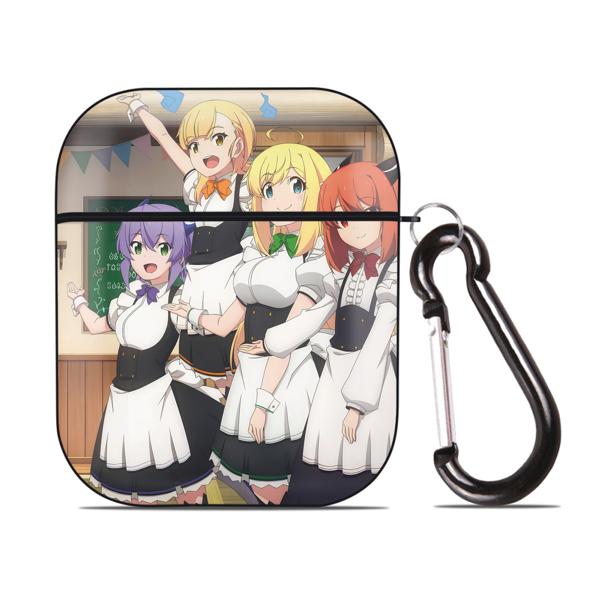 （画像用） 転スラ Regarding Reincarnated to Slime AirPods 第2世代保護ケース ハードシェル ブラック 耐衝撃・防指紋・カラビナ付き