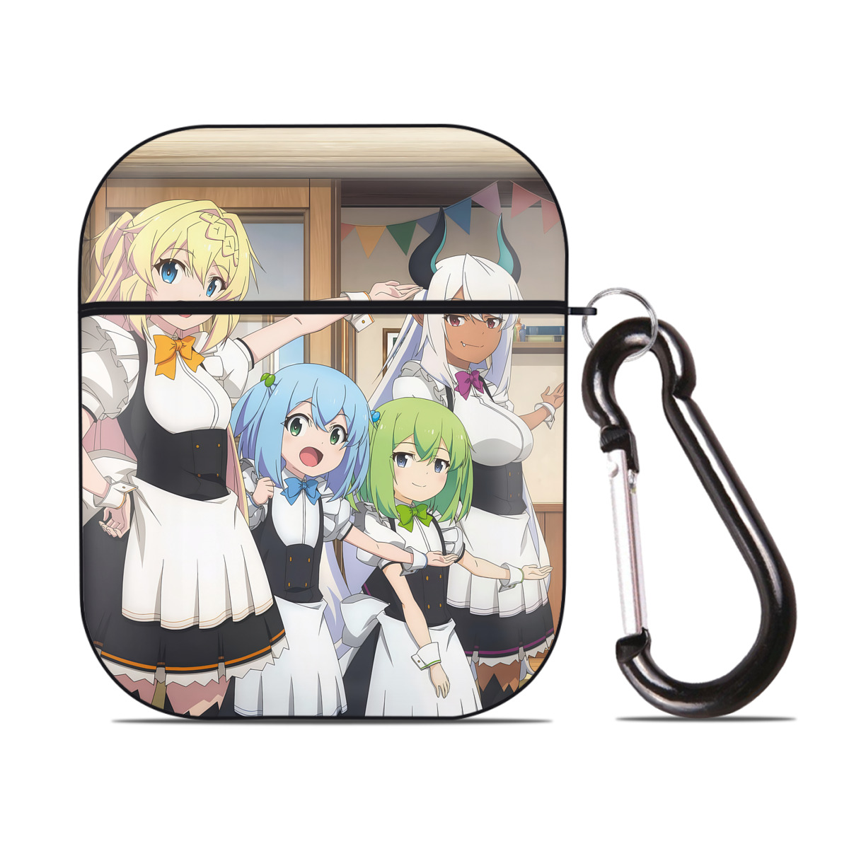（画像用） 転スラ Regarding Reincarnated to Slime AirPods 第2世代保護ケース ハードシェル ブラック 耐衝撃・防指紋・カラビナ付き