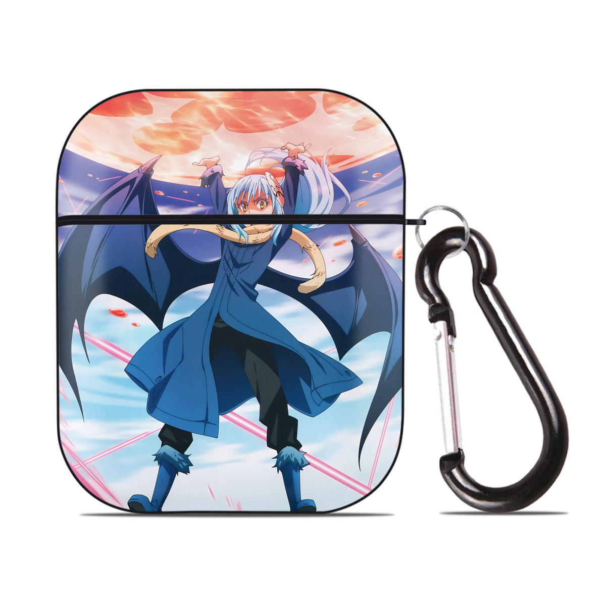 （画像用） 転スラ Regarding Reincarnated to Slime AirPods 第2世代保護ケース ハードシェル ブラック 耐衝撃・防指紋・カラビナ付き