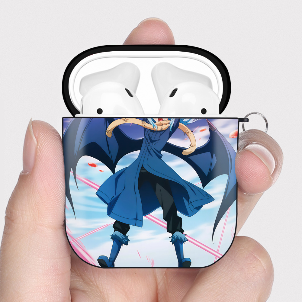 （画像用） 転スラ Regarding Reincarnated to Slime AirPods 第2世代保護ケース ハードシェル ブラック 耐衝撃・防指紋・カラビナ付き