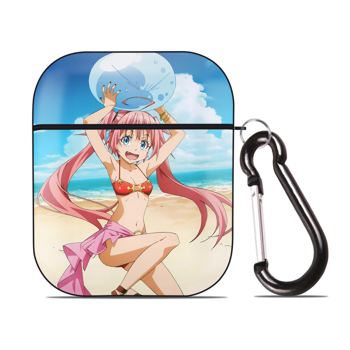 （画像用） 転スラ Regarding Reincarnated to Slime AirPods 第2世代保護ケース ハードシェル ブラック 耐衝撃・防指紋・カラビナ付き