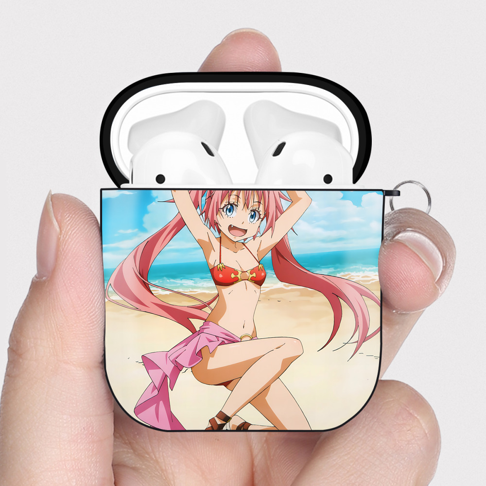 （画像用） 転スラ Regarding Reincarnated to Slime AirPods 第2世代保護ケース ハードシェル ブラック 耐衝撃・防指紋・カラビナ付き
