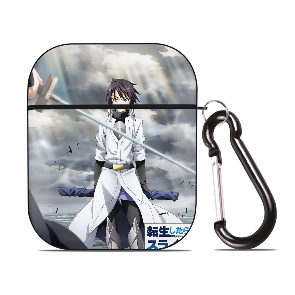（画像用） 転スラ Regarding Reincarnated to Slime AirPods 第2世代保護ケース ハードシェル ブラック 耐衝撃・防指紋・カラビナ付き