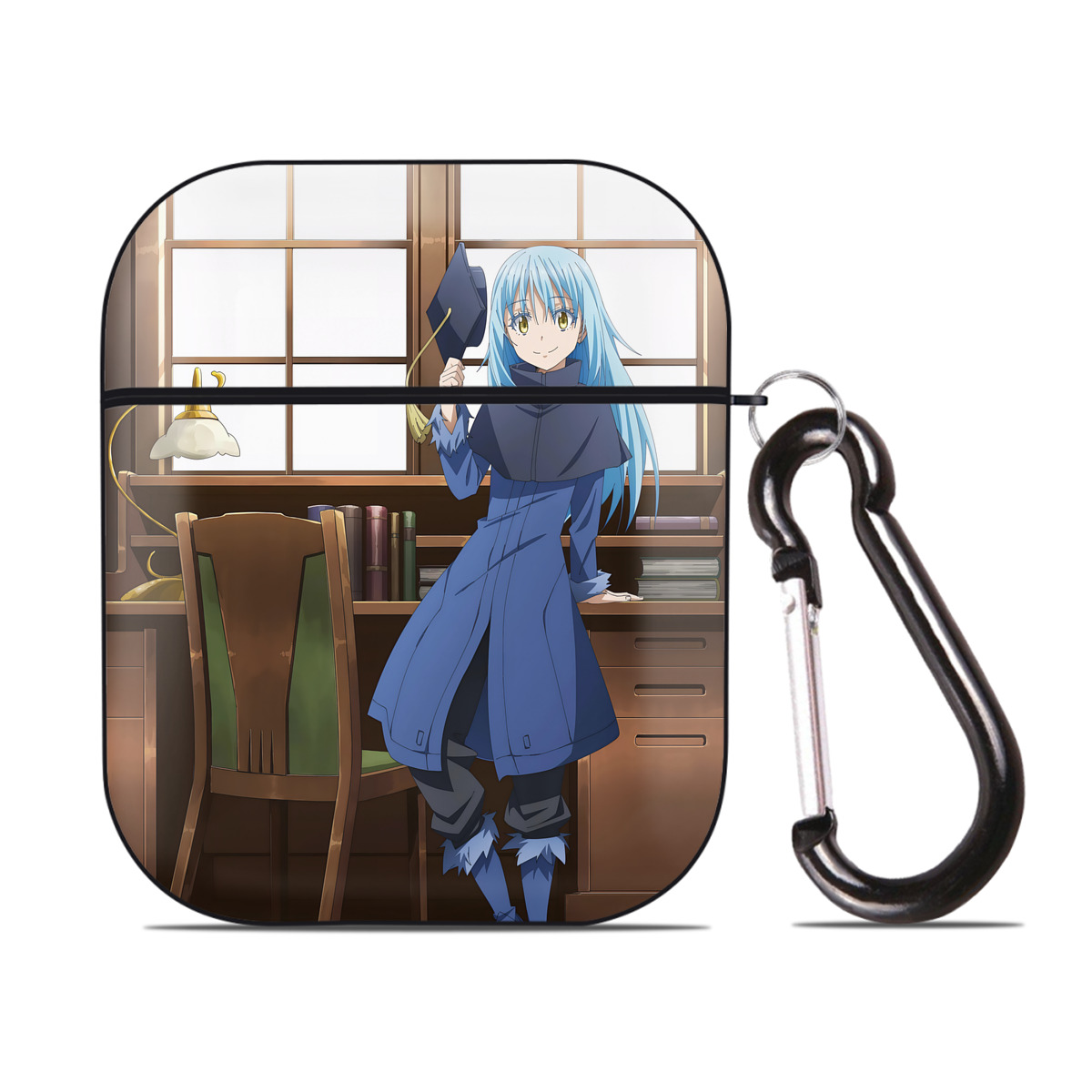 （画像用） 転スラ Regarding Reincarnated to Slime AirPods 第2世代保護ケース ハードシェル ブラック 耐衝撃・防指紋・カラビナ付き