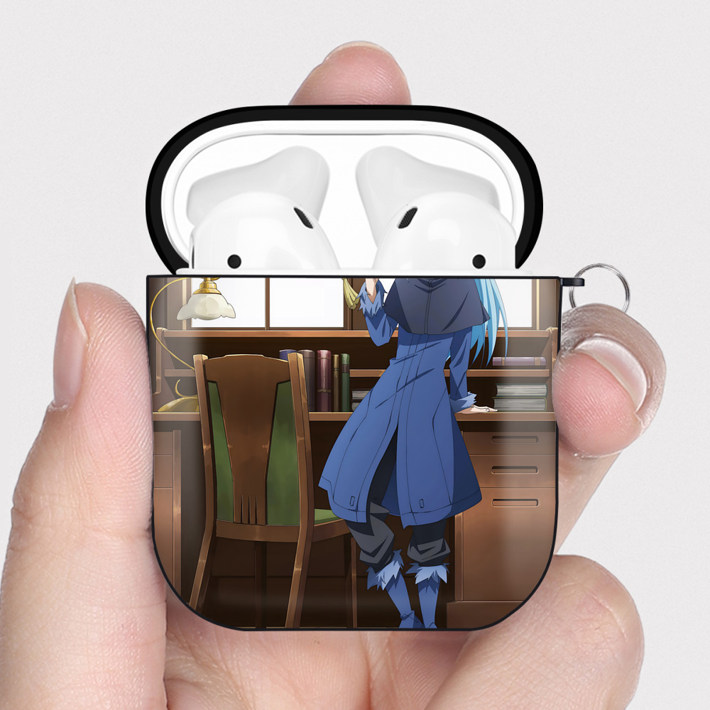 （画像用） 転スラ Regarding Reincarnated to Slime AirPods 第2世代保護ケース ハードシェル ブラック 耐衝撃・防指紋・カラビナ付き