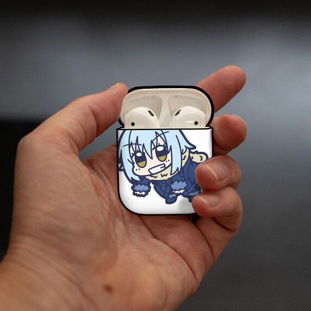 転スラ Regarding Reincarnated to Slime AirPods 第2世代保護ケース ハードシェル ブラック 耐衝撃・防指紋・カラビナ付き