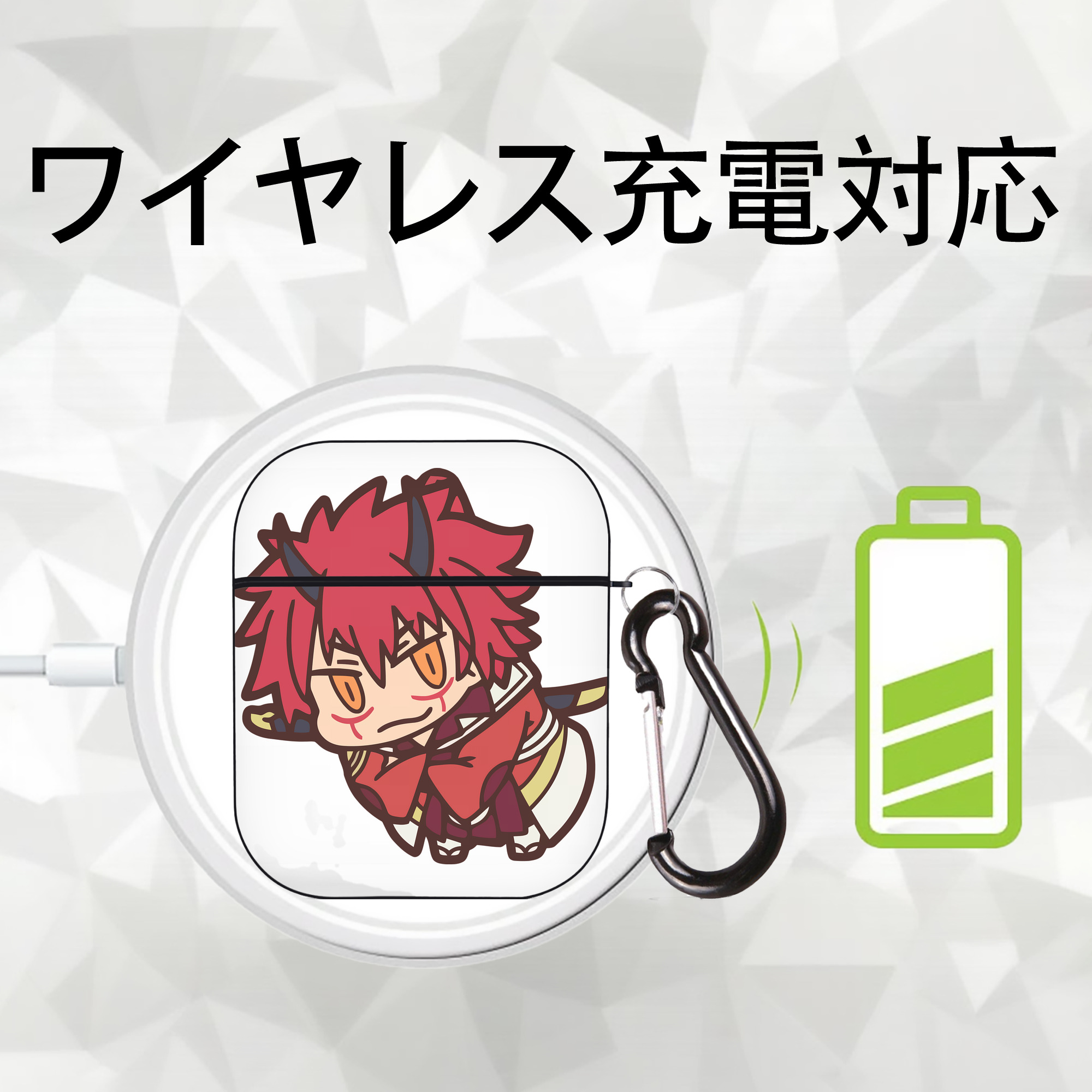 転スラ Regarding Reincarnated to Slime AirPods 第2世代保護ケース ハードシェル ブラック 耐衝撃・防指紋・カラビナ付き