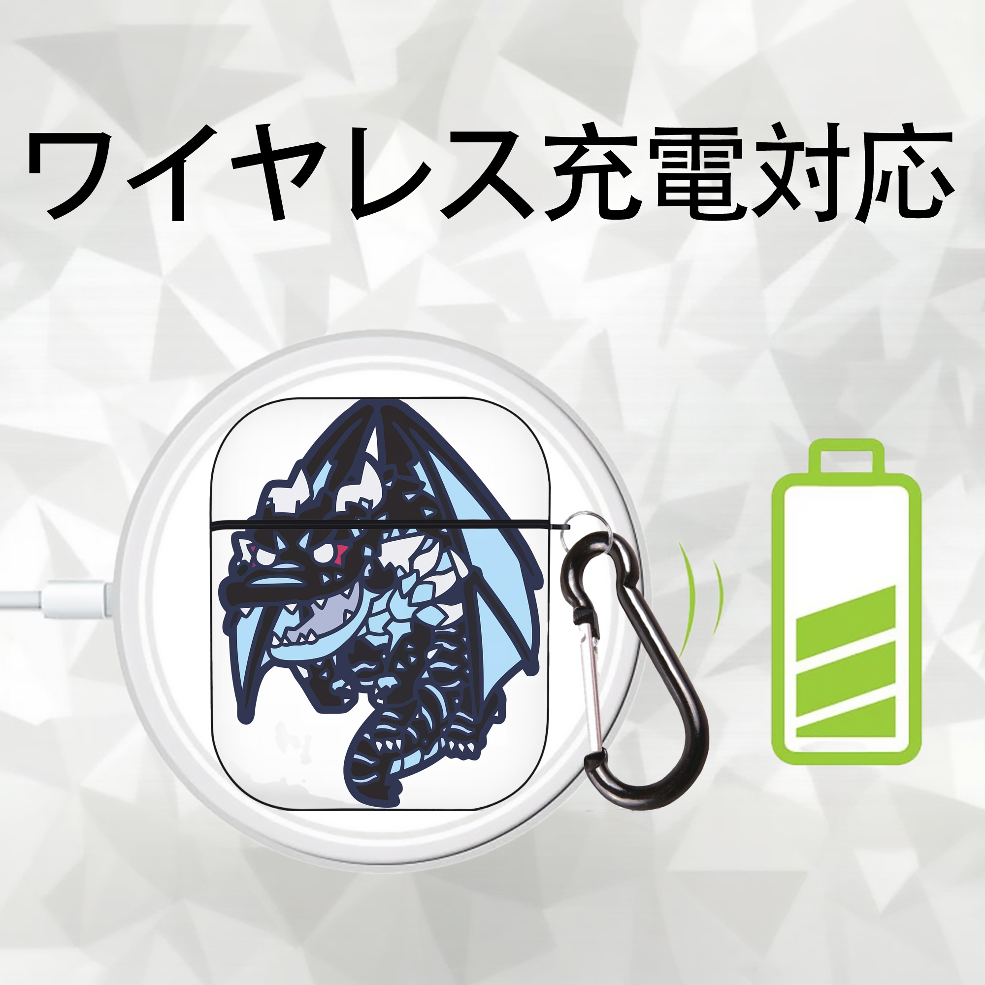転スラ Regarding Reincarnated to Slime AirPods 第2世代保護ケース ハードシェル ブラック 耐衝撃・防指紋・カラビナ付き