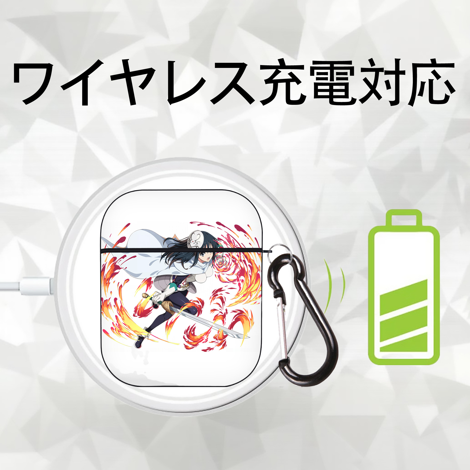 転スラ Regarding Reincarnated to Slime AirPods 第2世代保護ケース ハードシェル ブラック 耐衝撃・防指紋・カラビナ付き