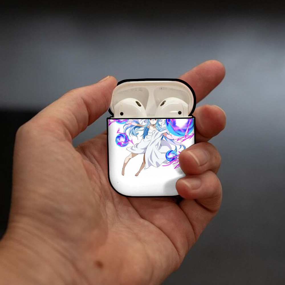 転スラ Regarding Reincarnated to Slime AirPods 第2世代保護ケース ハードシェル ブラック 耐衝撃・防指紋・カラビナ付き