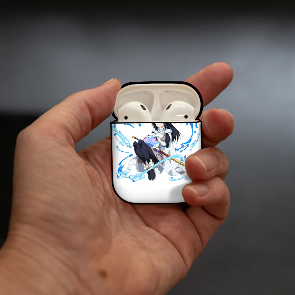 転スラ Regarding Reincarnated to Slime AirPods 第2世代保護ケース ハードシェル ブラック 耐衝撃・防指紋・カラビナ付き