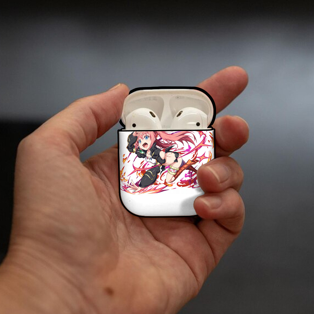 転スラ Regarding Reincarnated to Slime AirPods 第2世代保護ケース ハードシェル ブラック 耐衝撃・防指紋・カラビナ付き