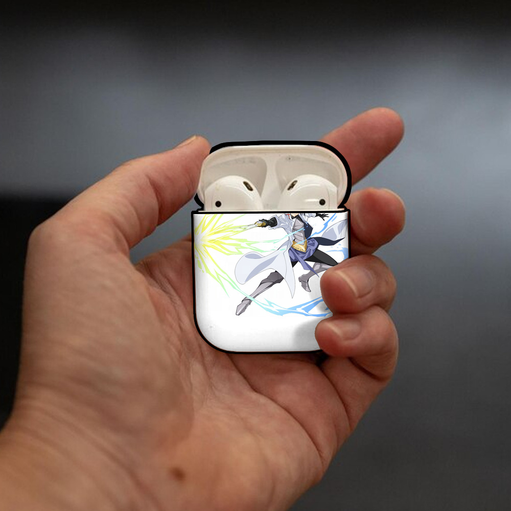 転スラ Regarding Reincarnated to Slime AirPods 第2世代保護ケース ハードシェル ブラック 耐衝撃・防指紋・カラビナ付き