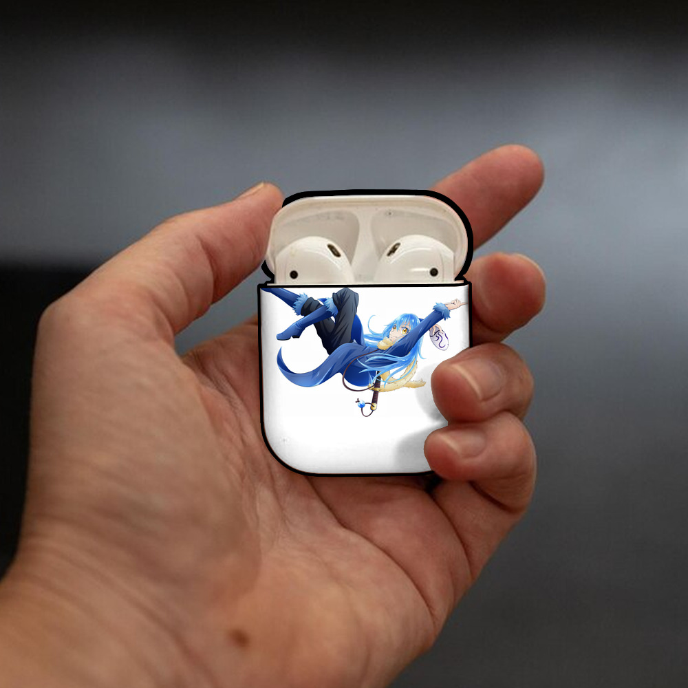転スラ Regarding Reincarnated to Slime AirPods 第2世代保護ケース ハードシェル ブラック 耐衝撃・防指紋・カラビナ付き