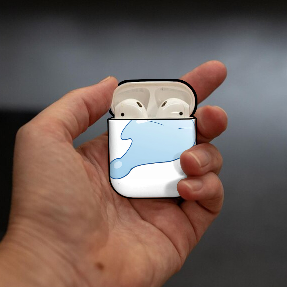 転スラ Regarding Reincarnated to Slime AirPods 第2世代保護ケース ハードシェル ブラック 耐衝撃・防指紋・カラビナ付き