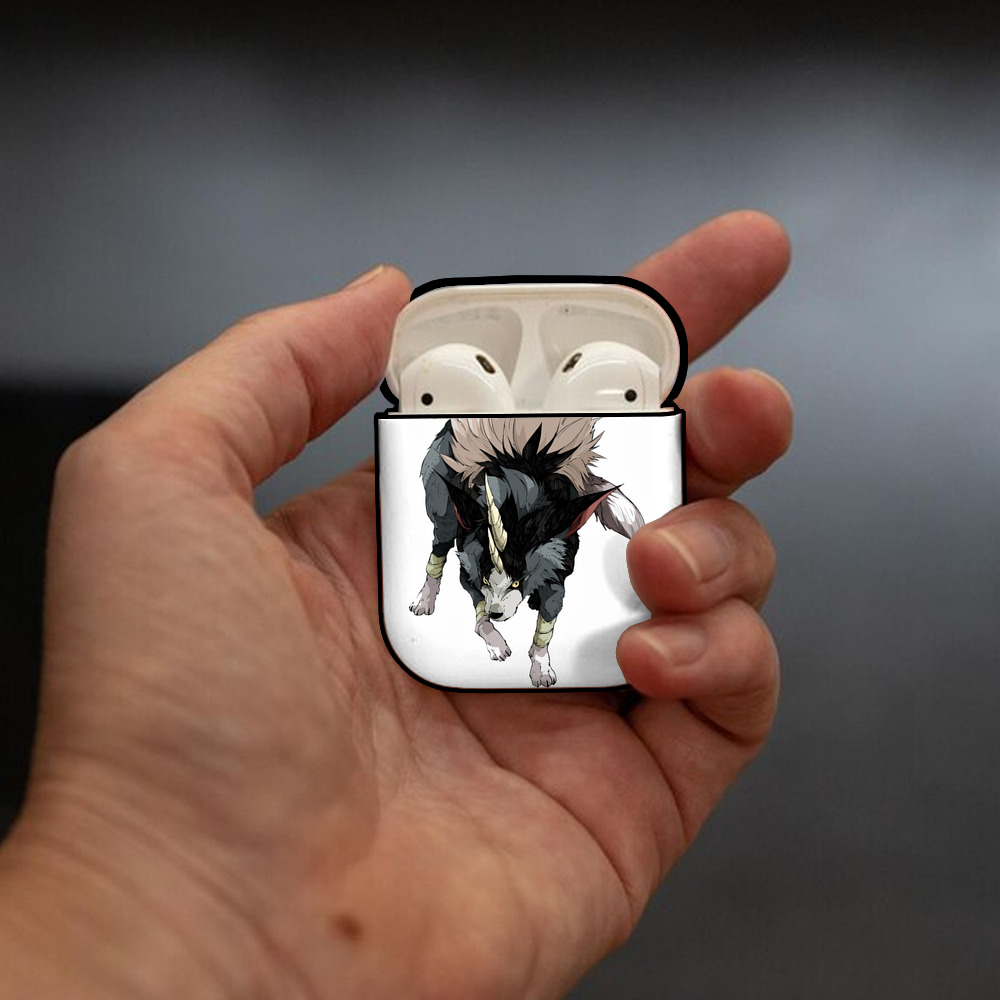 転スラ Regarding Reincarnated to Slime AirPods 第2世代保護ケース ハードシェル ブラック 耐衝撃・防指紋・カラビナ付き