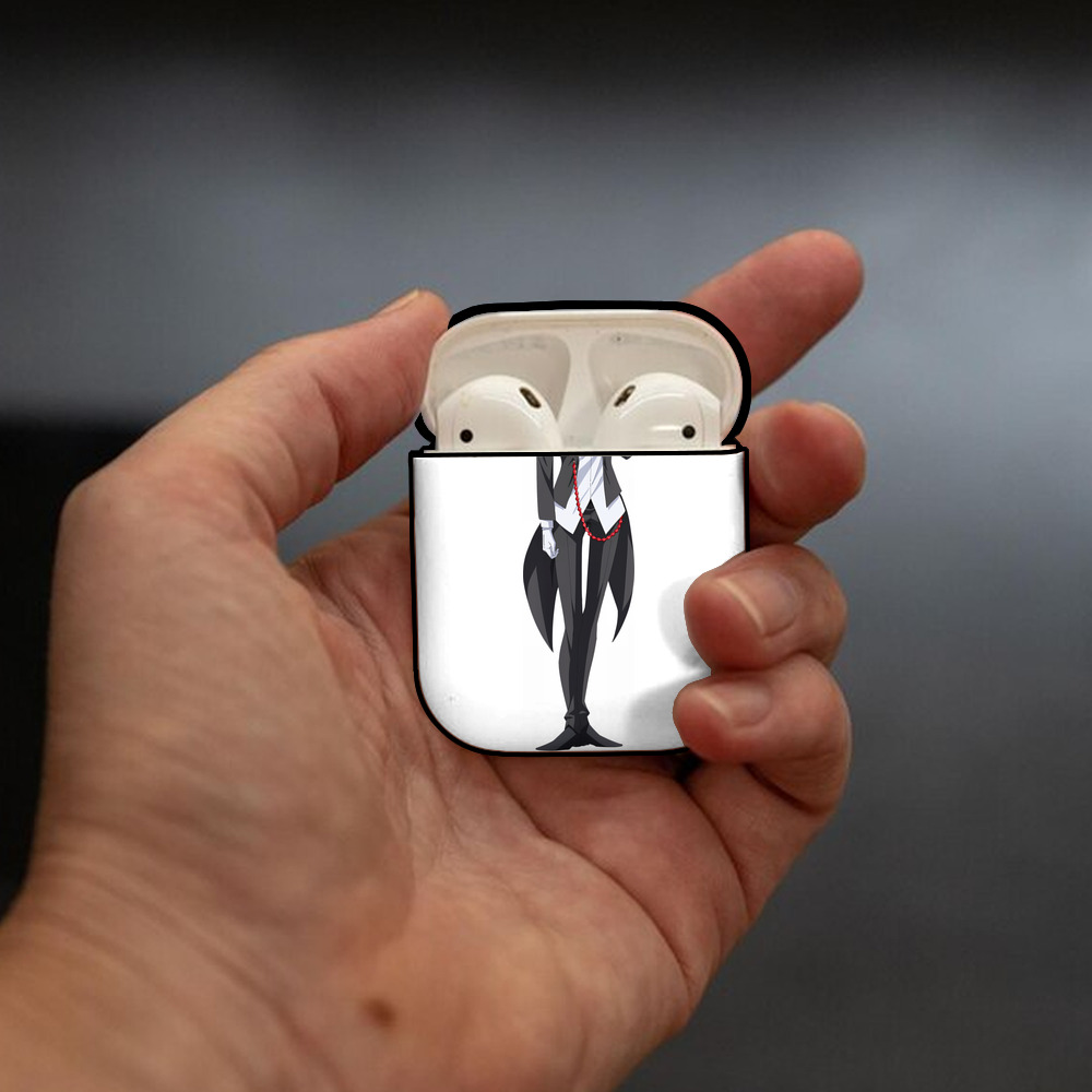 転スラ Regarding Reincarnated to Slime AirPods 第2世代保護ケース ハードシェル ブラック 耐衝撃・防指紋・カラビナ付き