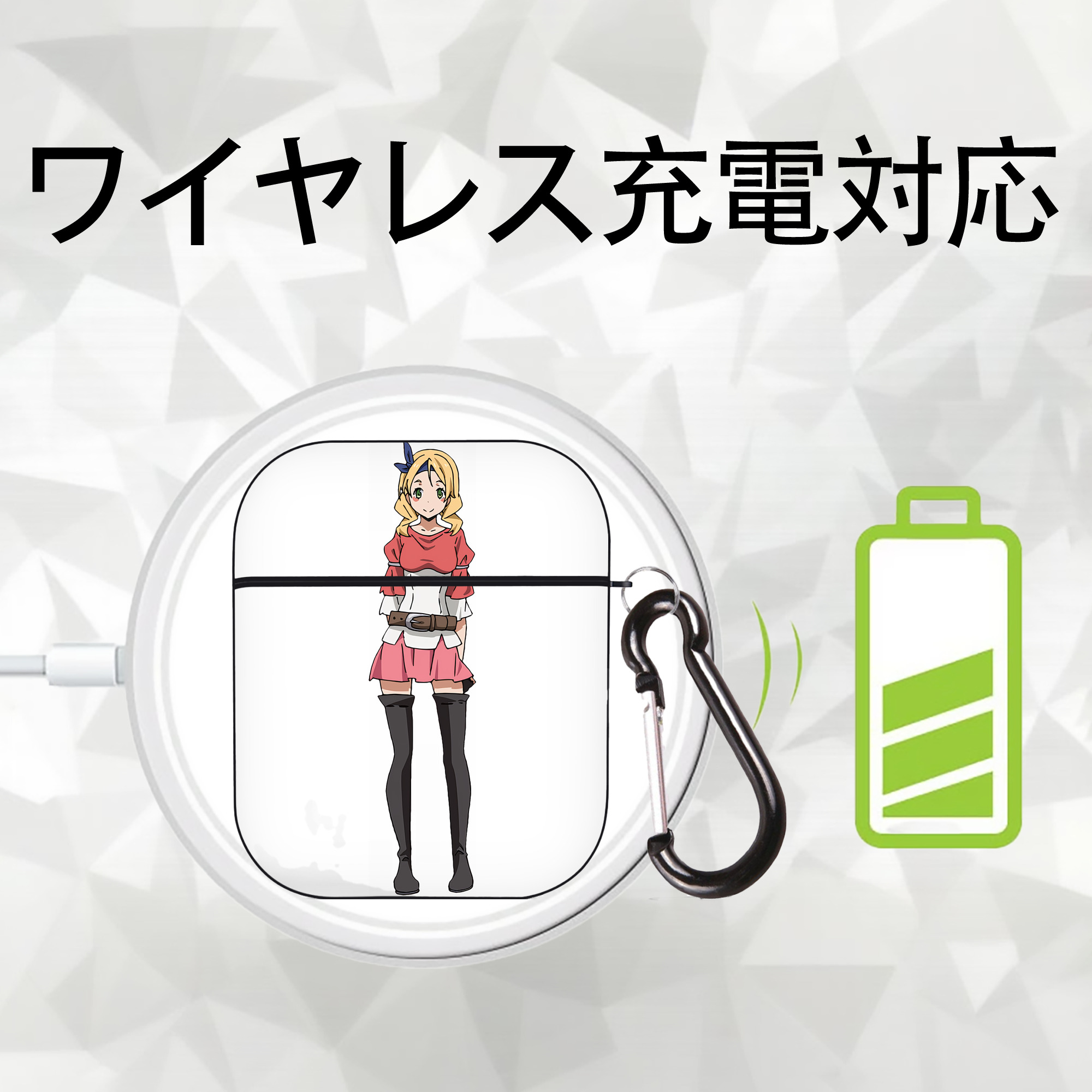 転スラ Regarding Reincarnated to Slime AirPods 第2世代保護ケース ハードシェル ブラック 耐衝撃・防指紋・カラビナ付き