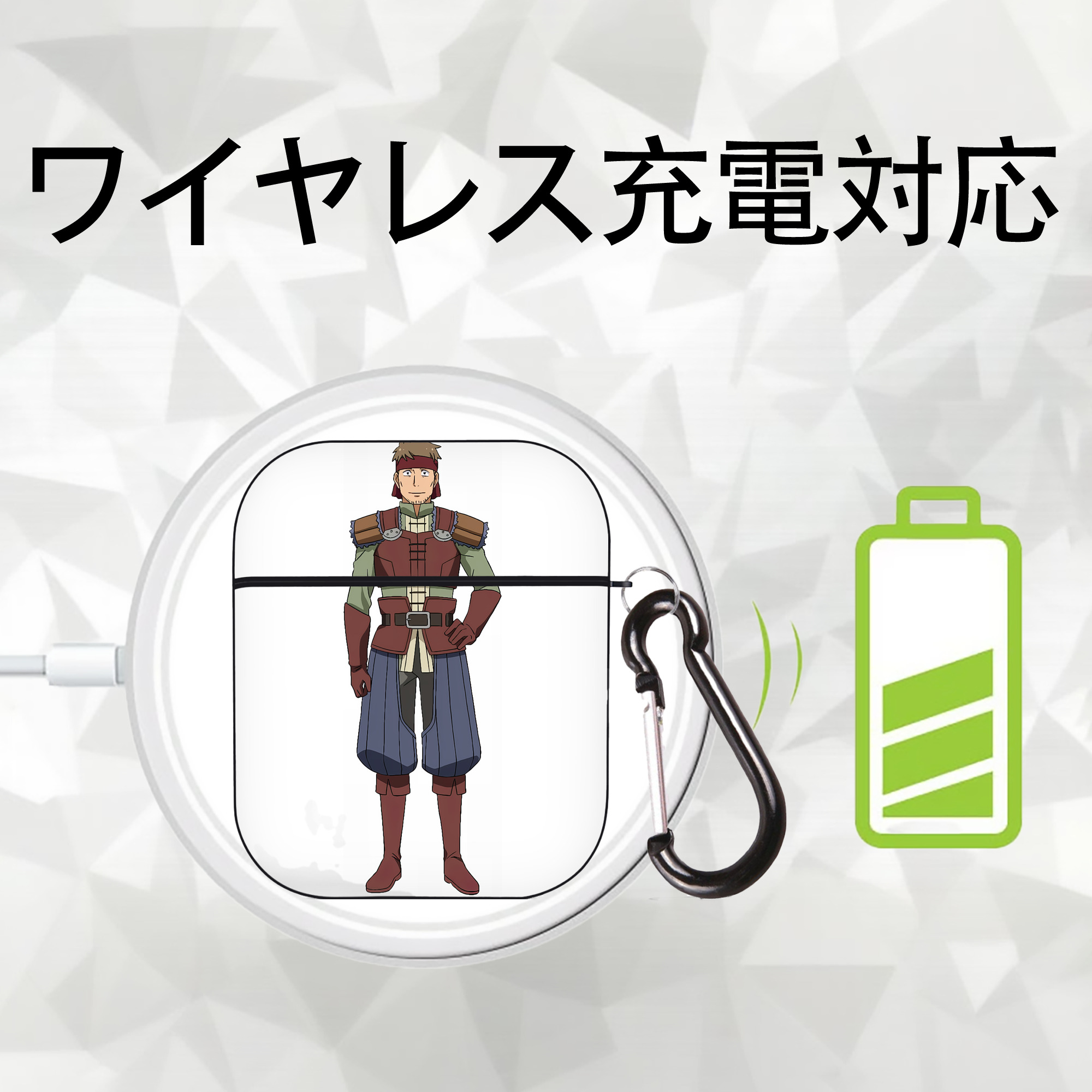 転スラ Regarding Reincarnated to Slime AirPods 第2世代保護ケース ハードシェル ブラック 耐衝撃・防指紋・カラビナ付き