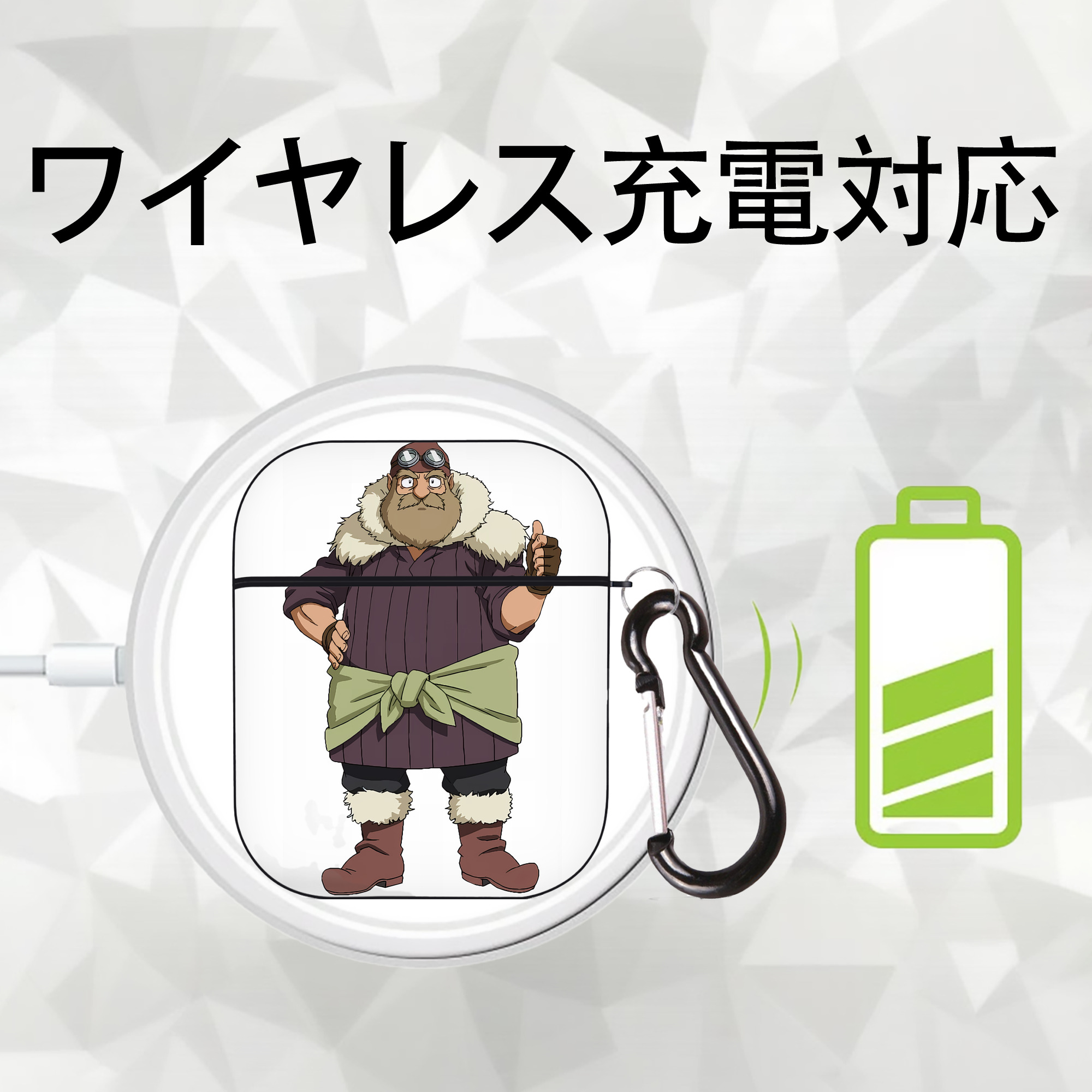 転スラ Regarding Reincarnated to Slime AirPods 第2世代保護ケース ハードシェル ブラック 耐衝撃・防指紋・カラビナ付き