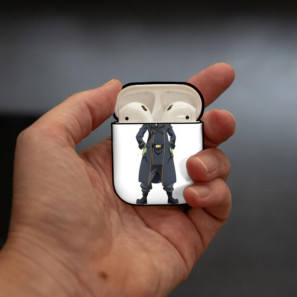 転スラ Regarding Reincarnated to Slime AirPods 第2世代保護ケース ハードシェル ブラック 耐衝撃・防指紋・カラビナ付き
