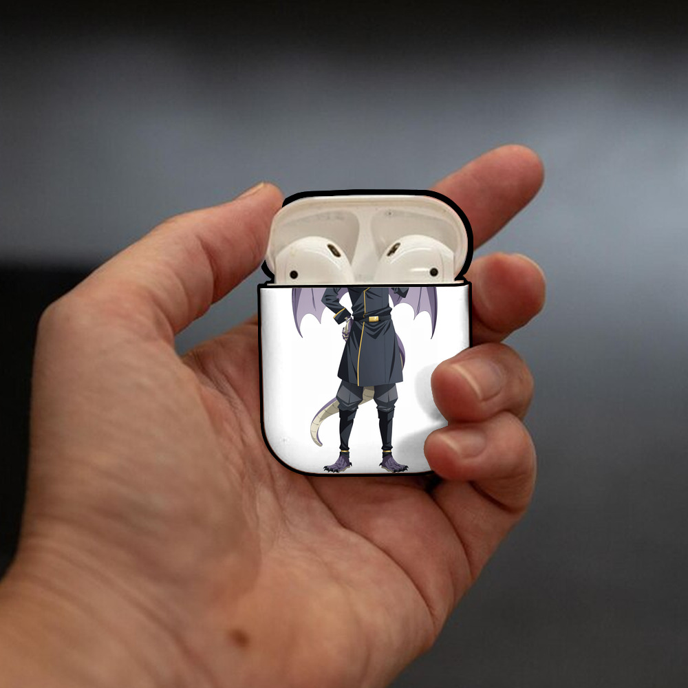 転スラ Regarding Reincarnated to Slime AirPods 第2世代保護ケース ハードシェル ブラック 耐衝撃・防指紋・カラビナ付き