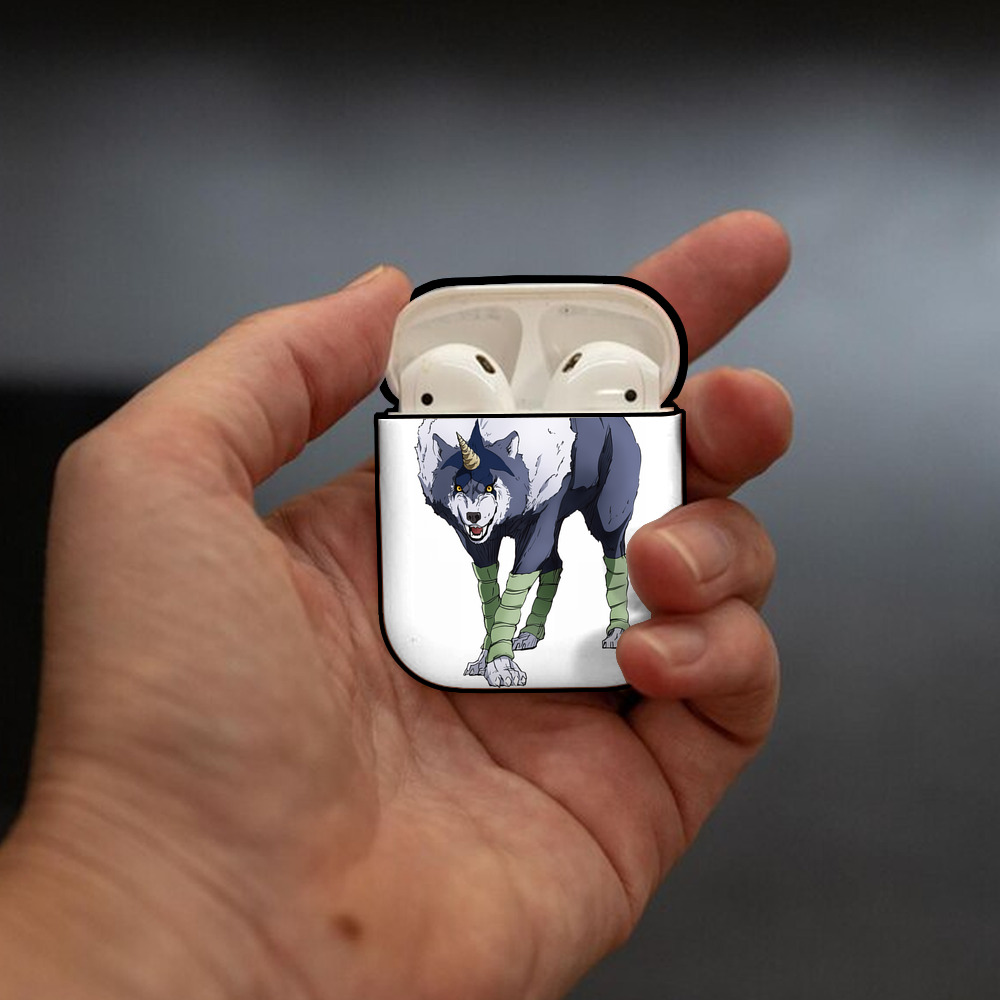 転スラ Regarding Reincarnated to Slime AirPods 第2世代保護ケース ハードシェル ブラック 耐衝撃・防指紋・カラビナ付き
