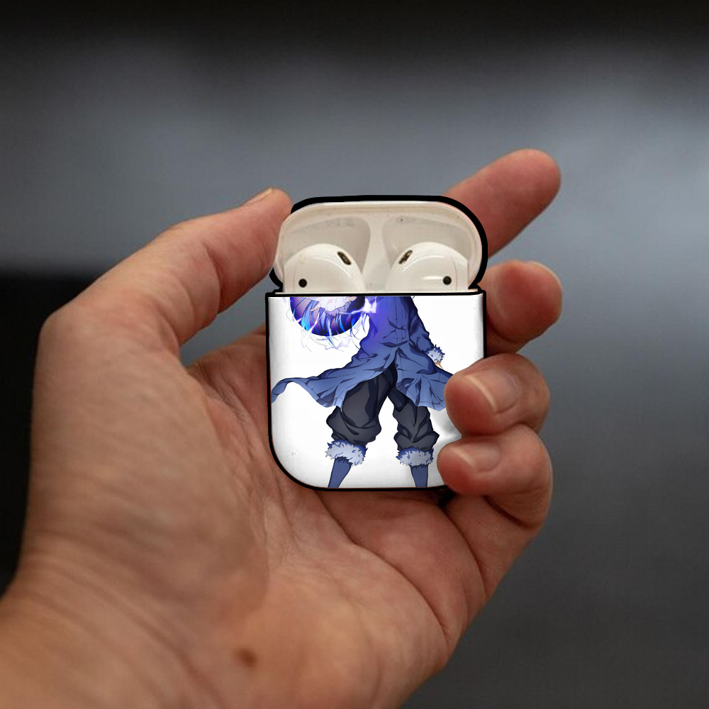 転スラ Regarding Reincarnated to Slime AirPods 第2世代保護ケース ハードシェル ブラック 耐衝撃・防指紋・カラビナ付き