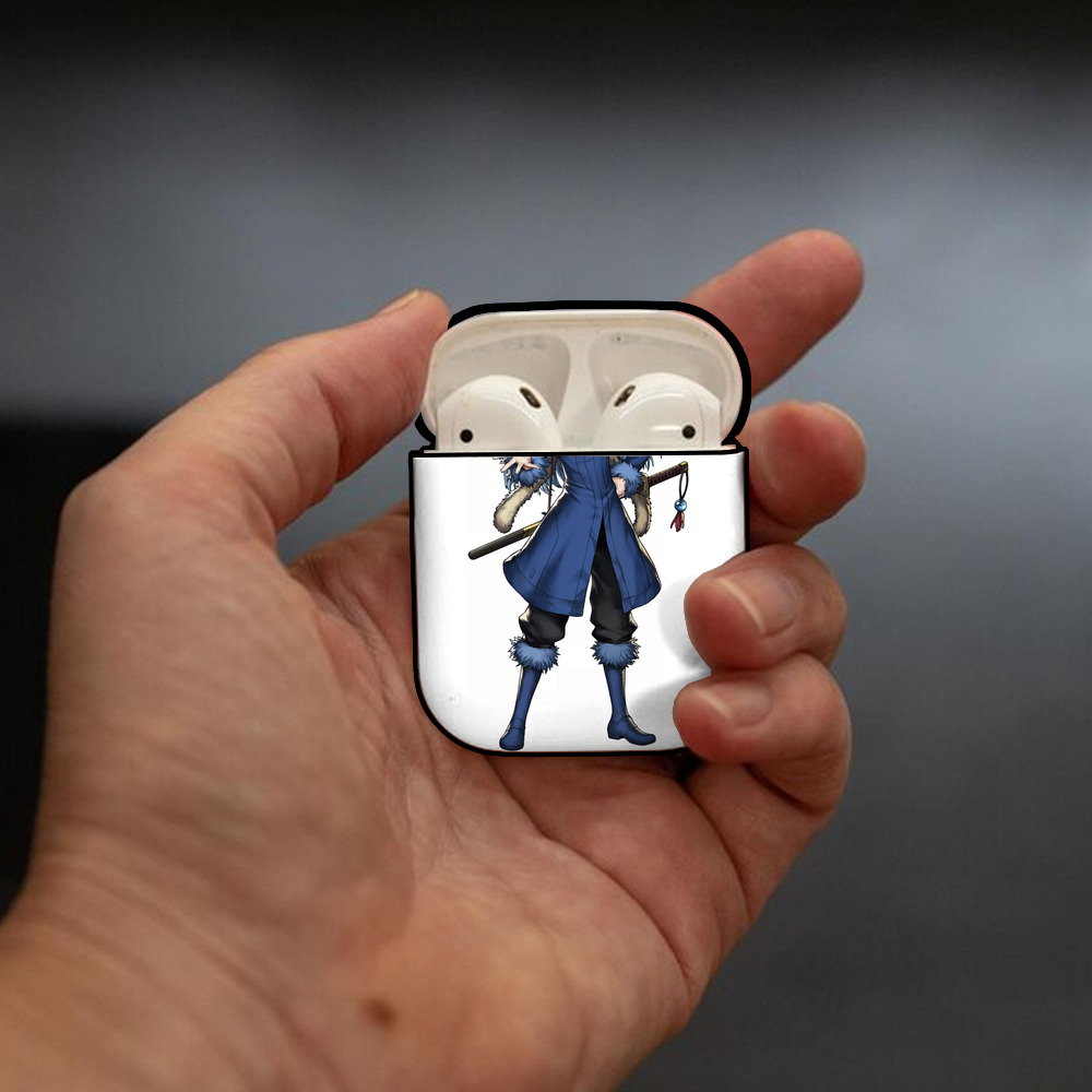 転スラ Regarding Reincarnated to Slime AirPods 第2世代保護ケース ハードシェル ブラック 耐衝撃・防指紋・カラビナ付き