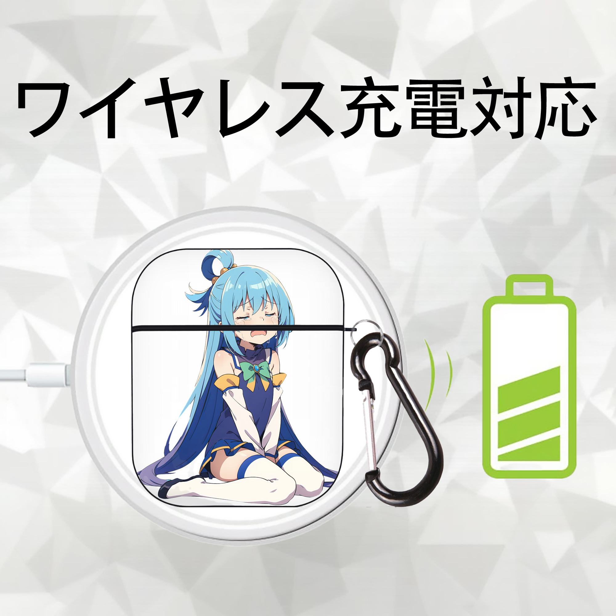転スラ Regarding Reincarnated to Slime AirPods 第2世代保護ケース ハードシェル ブラック 耐衝撃・防指紋・カラビナ付き